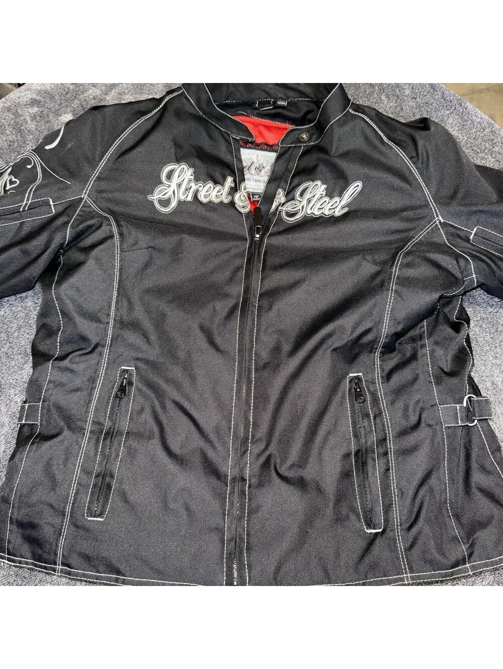 Street & Steel Womens Motorcycle Biker Jacket Life Heartthrob Armored 2XL Padded